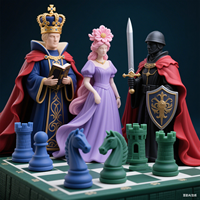 Pièce d'échecs internationale personnalisée OEM Votre conception Figure King Queen Silicone ABS FRP Bois Métal Jouet spécial