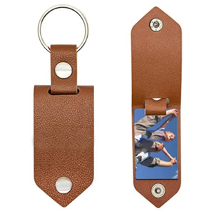 Llavero con marco de fotos de cuero PU para transferencia térmica DIY - un regalo para tu novio o esposo en su aniversario. - Product Image 4