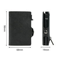 Casekey dompet kartu kredit, grosir ramping kulit ID kartu kredit dompet kartu Saffiano Kulit tombol tekan samping Pop Up Dompet aluminium pintar