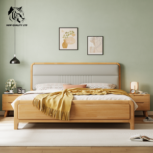 Suministro de fábrica, precio más bajo, personalizable, gran stock, dropshipping, base de cama tamaño queen, nuevo diseño, muebles de dormitorio de madera, cama king de 1.8m - Product Image 1
