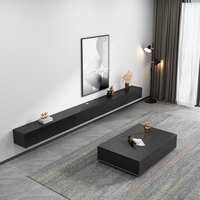 Meuble TV flottant pour salon avec tables basses combinées, design moderne et luxueux en bois