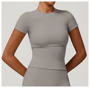 Camiseta Deportiva de Nailon de Secado Rápido RUICHI para Mujer, para Yoga, Fitness, Running al Aire Libre, Manga Corta Holgada - Product Image 5