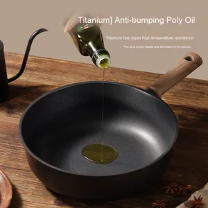 Juegos de utensilios de cocina antiadherentes de titanio <span class=keywords><strong>Carote</strong></span>, uso en estufas de inducción y gas, sartén antiadherente de titanio con tapa de vidrio de silicona - Product Image 2