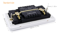LEISHEN Prise murale intelligente 2 gangues 13A de haute qualité avec interrupteur d'éclairage et ports USB 3.6A, indice de protection IP20