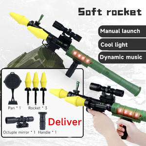Juego de Tiro al Blanco para Niños, Simulación de Mortero Militar, Modelo de Lanzacohetes de Plástico con Balas Blandas, Pistola de Burbujas de Juguete con Luz y Sonido - Product Image 2
