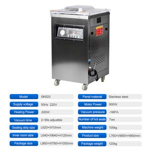Macchina Sigillatrice <span class=keywords><strong>Sottovuoto</strong></span> Elettrica BK620, Automatica a Doppia Saldatura Termica, in Acciaio Inox <span class=keywords><strong>per</strong></span> Alimenti Secchi/Umidi - Product Image 6