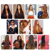 Tresses françaises 22 pouces, boucles françaises, tresses au crochet, extensions de cheveux synthétiques pré-étirées, mèches, tresses