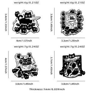 دبوس معدني مطلي بالإيبوكسي بتصميم قطة سوداء إبداعي، إكسسوار عصري لتزيين الحقائب، هدايا ممتعة للطلبات بالجملة - Product Image 2