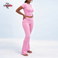 Tenues d'automne : Ensemble décontracté 2 pièces en coton pour femme, t-shirt ajusté et pantalon à entrejambe de 38 pouces, idéal pour les grandes tailles