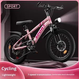 Vélo de montagne pour enfants, taille moyenne et grande, freins à disque doubles, suspension avant, cadre en acier au carbone, absorption des chocs, vélo de route - Product Image 5
