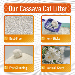 Pasir Kucing Tapioka Grosir, Pasir Kucing Alami Berbahan Dasar Tumbuhan, Pengontrol Bau Kuat, Menggumpal untuk Kucing - Product Image 4