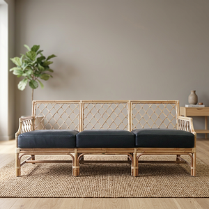 Sofá de sala de estar hecho de ratán tejido, silla de ratán marrón NATURAL RESISTENTE, silla de ratán hermosa y lujosa, - Product Image 3