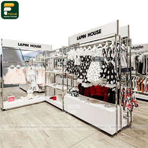 Clothing Display Rack With <b>Acrylic</b> Panels Garment Stand Retail Apparel Fixture Design - Product Image 1