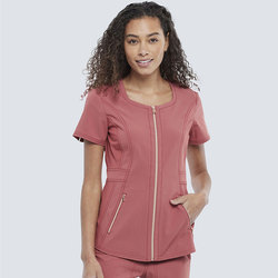 Conjunto de uniformes médicos de enfermera de manga corta azul con cremallera dorada completa nuevo estilo de alta calidad al por mayor uniformes de <span class=keywords><strong>esteticista</strong></span> con cremallera - Product Image 4
