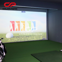 Simulador de Golf Virtual Comercial Colorful Park, Sistema de Práctica de Golf Interior con Sensor de Alta Precisión para Clubes de Golf y Centros de Juego