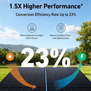 Latest Upgrade 100W High Efficiency Monocrystalline TUV Certified Black Portable Foldable <b>Solar</b> Panel <b>Kit</b> Kickstand Charging - Product Image 2