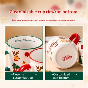 Mug en porcelaine écologique personnalisable avec couvercle, motif de Noël mignon, idéal pour les cadeaux d'entreprise lors d'événements d'ouverture - Product Image 2