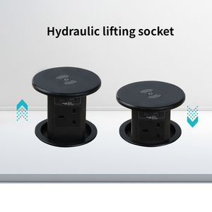 Nhà Máy bán hàng trực tiếp Tempered Glass Top anh điện không khí nâng ổ cắm USB A + C không dây sạc Tabletop Pop Up Ổ cắm điện ổ cắm - Product Image 4