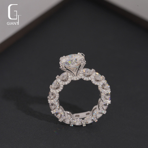 Anel de Moissanite Redondo de Alta Qualidade VVS D em Prata Esterlina 925 para Mulheres, Anel Hiphop Iced Out, Passa no Teste de Diamante - Product Image 3