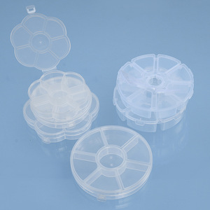 Boîte de rangement de bureau en plastique PP transparent à 68 compartiments ronds pour boutons, matériel de <span class=keywords><strong>pêche</strong></span>, bijoux - Product Image 1