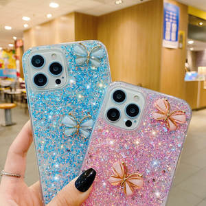 Funda de mariposa con purpurina 3D suave de lujo para <span class=keywords><strong>Samsung</strong></span> Mobile Note 10 plus S10 5g A41 A52 A72, funda trasera - Product Image 4