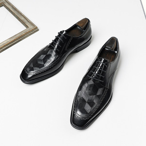 Zapatos de cuero casuales de lujo y a la moda para hombre, para bodas, negocios, oficina, banquetes, con cordones. - Product Image 3