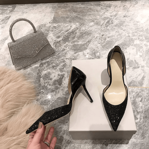 Tacones Altos Jimmy de Alta Calidad con Diseño Calado Lateral, Parte Superior con Diamantes Brillantes, Ajuste Delgado, Lujo Discreto - Product Image 4