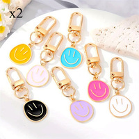 Llavero de Aleación con Cara Sonriente para Mujer, Personalizado en 7 Colores: Amarillo, Rosa, Azul, Negro, Esmalte, Hecho a Medida, Alta Calidad