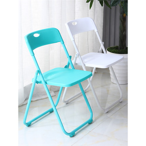 Chaise de salle à manger pliable en métal avec dossier, design moderne et minimaliste, portable, pour la maison, le bureau ou les conférences - Product Image 4