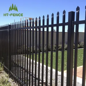 HT-FENCE New Design Wrought Iron Metal Picket Fence Panel Ornament Iron Fence