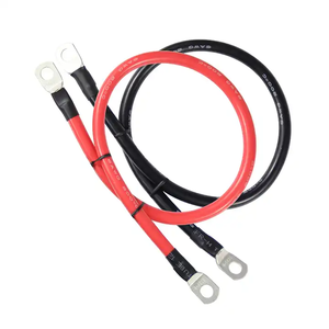 Câble d'interconnexion de batterie de calibre 6 avec cuivre sans oxygène noir + rouge, ensemble de 2 pièces - Product Image 1