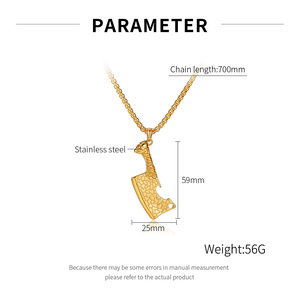 Collana personalizzata stile Punk retrò in acciaio inox <span class=keywords><strong>cucina</strong></span> Mini coltello ciondolo Hip-hop collana da uomo - Product Image 6