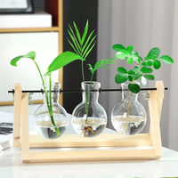 Plantes hydroponiques créatives cadre en bois transparent Vase bureau petit conteneur frais salon maison décor moderne