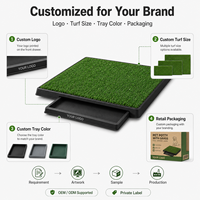 Plateau de propreté pour chien OEM avec tapis en herbe artificielle, tiroir de drainage, réutilisable, anti-fuite, pour l'apprentissage de la propreté des chiots, toilettes d'intérieur pour chiens