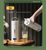 Bouilloire de voyage cylindrique portable en acier inoxydable 316, isolée, à température constante, pour eau chaude, idéale pour les voyages d'affaires