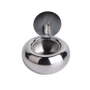 Cendrier à cigares rond en acier inoxydable, plateau à cigares personnalisé avec couvercle - Product Image 1