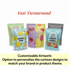 Food Grade Mylar <b>Bag</b> 3.5g Stand up Zip Lock Pouch Snacks Candies Smell Proof Custom Printed <b>Resealable</b> <b>Plastic</b> Packaging - Product Image 3