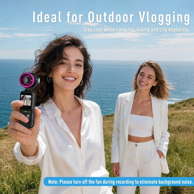 Mini Handheld Vlog Camera with Built-in Cooling Fan 1080P Video Recording 1.4 Inch IPS Screen 16X Zoom Rechargeable Camera