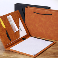 Suministros de oficina Business A4 PU cuero portapapeles cartera carpeta Padfolio documentos titular organizador