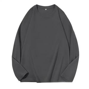 Customized New Style Sports Wear <b>Men</b> 100% Cotton Plus Size <b>Top</b> <b>Long</b> <b>Sleeves</b> Fabric T-shirt Pure Color T-shirt - Product Image 3