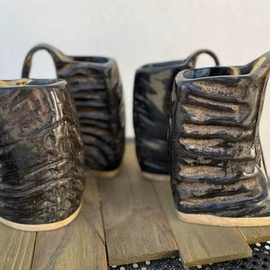 Corne à boire viking polie, style antique durable, corne naturelle de buffle, tasse à bière, cadeau, taille personnalisable, support - Product Image 1
