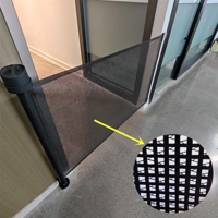 Probado por CPSIA ASTM y CA Prop 65 Tela de poliéster de malla recubierta de PVC para puerta de seguridad retráctil para bebés Puerta de malla para mascotas