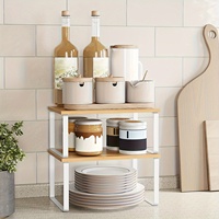 Étagères de comptoir de cuisine pliables en métal et en bois, organisateur d'épices, armoire avec design personnalisé pour le rangement