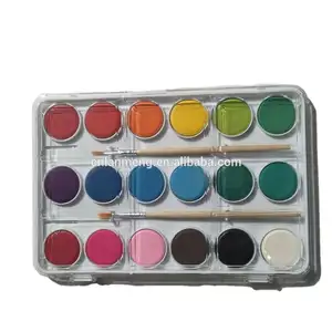 18 colori brillanti e vivaci solido vernice di colore di acqua di colore di acqua della torta Acquerello scuola di cancelleria Set di Vernice