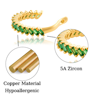 Boucles d'oreilles non-percées plaquées or Maina, quatre couleurs, zircon, pour <span class=keywords><strong>tragus</strong></span>, hypoallergéniques, en cuivre, manchette de cartilage - Product Image 2