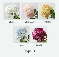 Bunga Hydrangea Buatan Sentuhan Asli Warna Putih, Kualitas Tinggi, Grosir, Produk Baru Populer