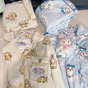Conjunto de <span class=keywords><strong>Pijama</strong></span> Usagi de Franela Térmica de Manga Larga y Cuerpo Entero para Mujer, <span class=keywords><strong>Invierno</strong></span>, Forro Polar Grueso, Diseño de Dibujos Animados Kawaii, Superventas - Product Image 2