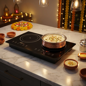 Nouvelle plaque de cuisson multifonction tactile intégrée avec 2 brûleurs, induction gauche, céramique droite, cuisinière électrique, plaque à induction KI02004 - Product Image 2