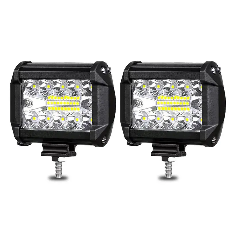 RECHILUX kare 4 inç 60W Led ışık Bar 12V 24V 6000K otomatik LED iş lambası şeridi nokta sel ile huzmeli far