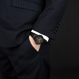 Regalo de Navidad entrega rápida Japón movimiento bajo moq moda Casual Auto fecha hombres reloj de pulsera reloj de cuero genuino en caja de regalo Me - Product Image 5